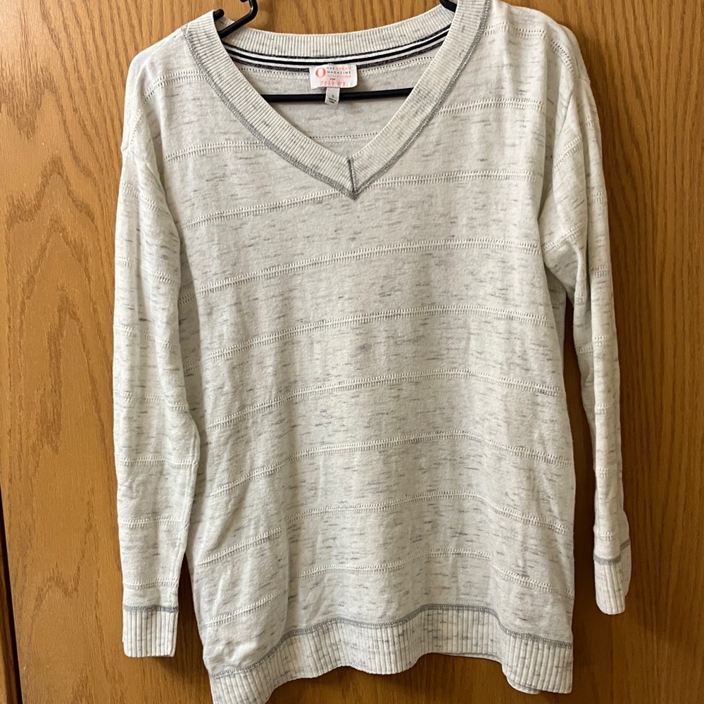 Talbots Light Gray V-Neck Sweater size small